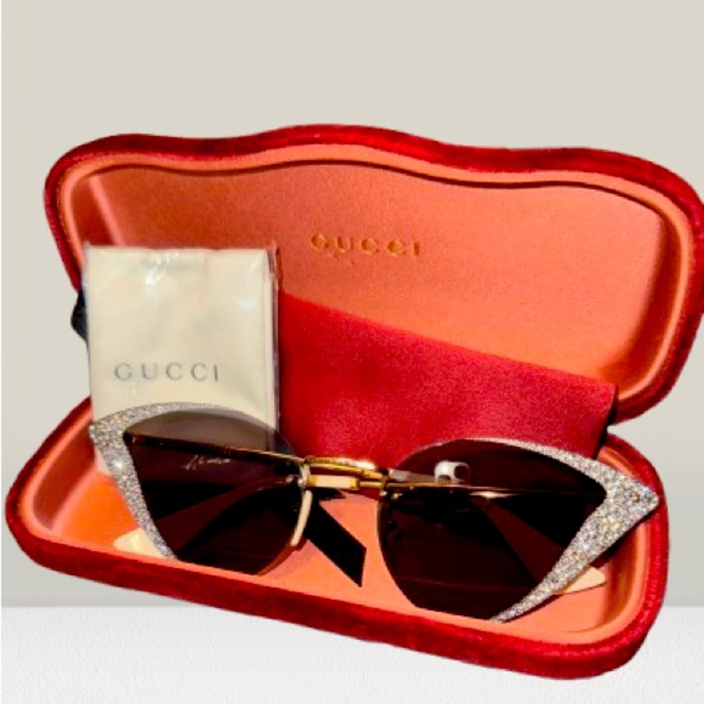 Gucci Women's GG0898S 64MM crystal embellished Cat-Eye Sunglasses